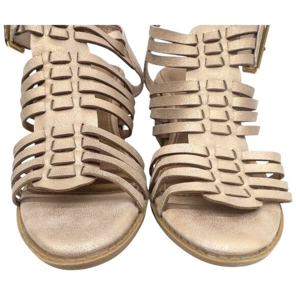 Maurices Emily shimmer block heel sandals Women's 7 Rose Gold - Picture 2 of 5